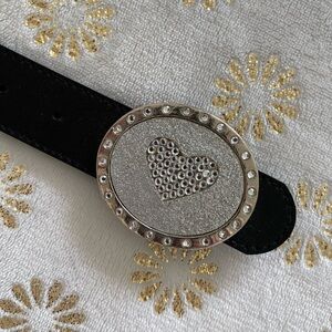 Limited Too Black Belt with Silver Heart Buckle